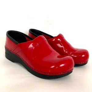 Dansko Red Patent Leather Professional Clogs